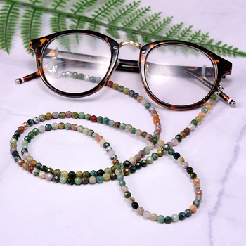 веригата за очила с каишка от естествен камък-4 мм за жени 2021, нови модни вериги за слънчеви очила 72 см, търговия на Едро