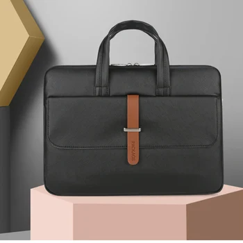 Водоустойчива чанта за лаптоп от изкуствена кожа 15 см, мъжки дамски бизнес чанта, дамска чанта за лаптоп