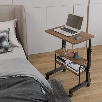 Етаж подвижна масичка за лаптоп Nordic Wind двуслойни рафтове за съхранение на бюро може да се издигне компютърна масичка за легло