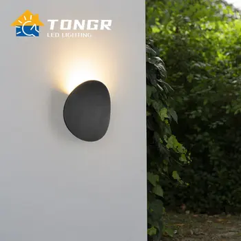 Модерен прост външен стенен светлини, led кръгла бяла, с монтиран на стената лампа за тераси, малка странична лампа за спални, външен стенен монтаж лампа