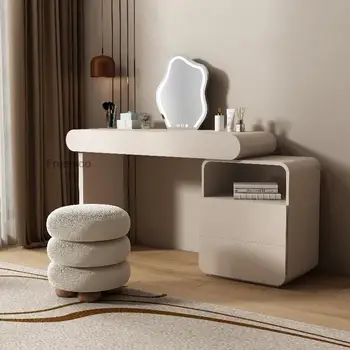 Модерен тоалетка, скринове за спалня, чекмеджета бял на цвят, по-голям капацитет за съхранение, просто масичка за грим, дрехи за вкъщи