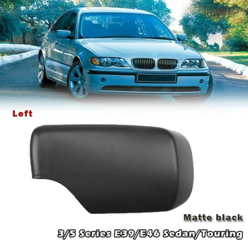 На лявата страна, матово черен страничен капак огледала за обратно виждане, подходящи за BMW E46 3-та серия 1998-2005 51168238375