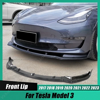 Предна Броня За Устни Брадичката Лъскаво Черен Бодикит, заден Спойлер, Дифузьор Сплитер Тунинг на Колата ABS Аксесоари За Tesla, Модел 3 2017-2023