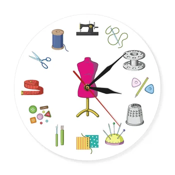 Работилница шивач На Квилтингу и Шият Време Шивачка Модерните Стенни Часовници Създаване на етикети, шевни машини, Шевни Знак Стенни Часовници Персонализиране С име