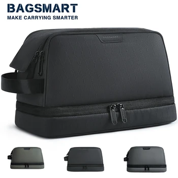 Чанта за тоалетни принадлежности BAGSMART за мъже, косметичка, комплект Dopp с водоустойчива чанта за душата на голям капацитет, за пътуване, косметичка за грим